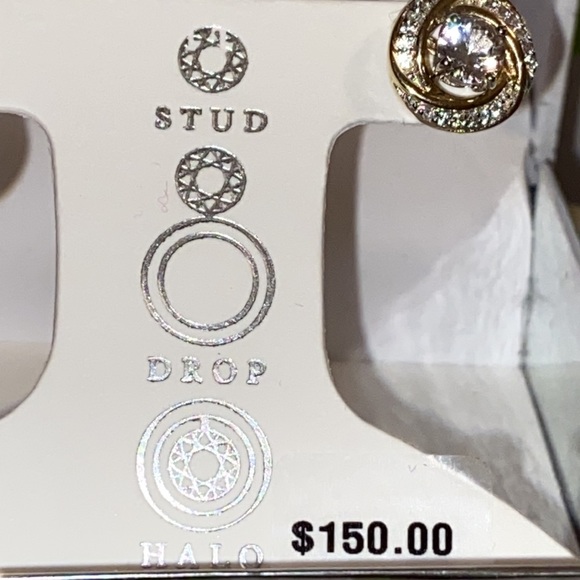 925 3 WAY earrings diamond and White sapphire - Picture 10 of 12